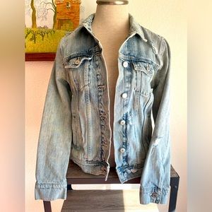 Distressed Denim Jacket Small